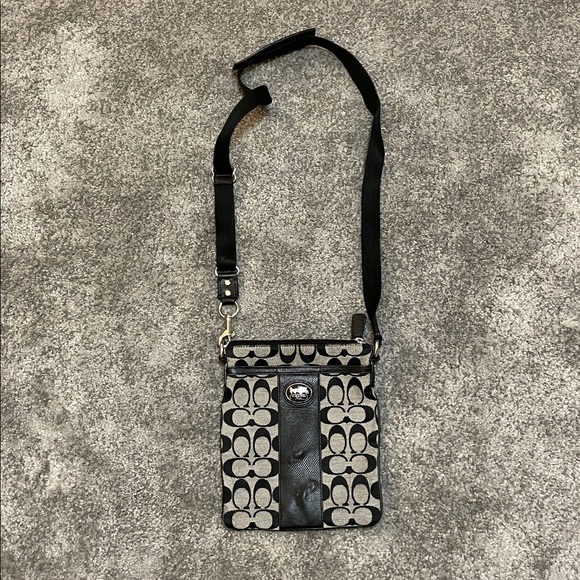 Coach Handbags - GC Coach Signature Black and Grey Cross Body Bag